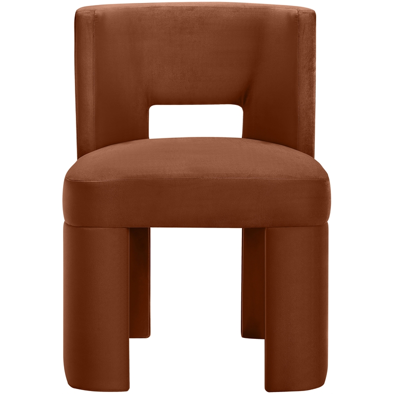 Bowery Hill Cognac Velvet Performance Fabric Dining Chair (Set of 2)