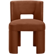 Bowery Hill Cognac Velvet Performance Fabric Dining Chair (Set of 2)