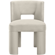 Bowery Hill Contemporary Cream Velvet Performance Fabric Dining Chair (Set of 2)