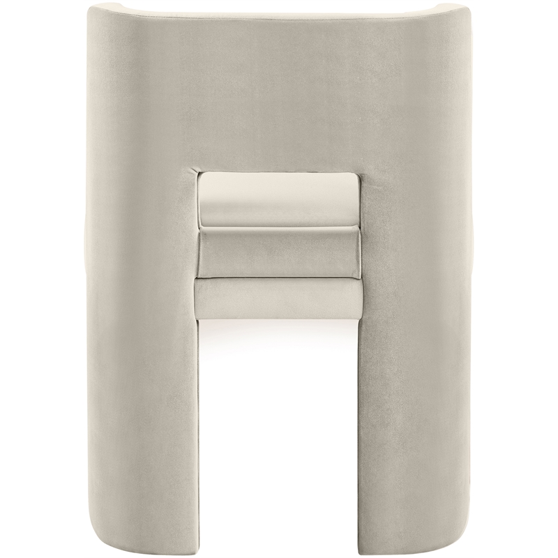 Bowery Hill Contemporary Cream Velvet Performance Fabric Dining Chair (Set of 2)
