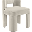 Bowery Hill Contemporary Cream Velvet Performance Fabric Dining Chair (Set of 2)