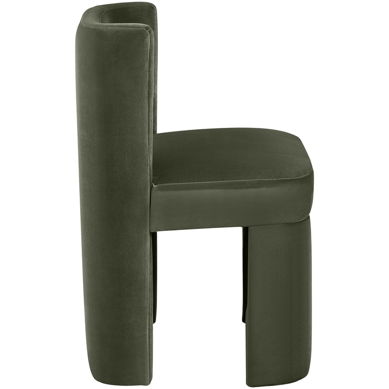 Bowery Hill Contemporary Green Velvet Performance Fabric Dining Chair (Set of 2)