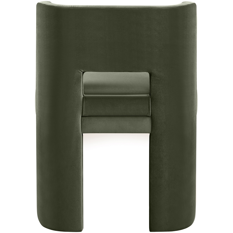 Bowery Hill Contemporary Green Velvet Performance Fabric Dining Chair (Set of 2)