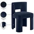 Bowery Hill Contemporary Navy Velvet Performance Fabric Dining Chair (Set of 2)
