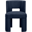 Bowery Hill Contemporary Navy Velvet Performance Fabric Dining Chair (Set of 2)