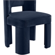 Bowery Hill Contemporary Navy Velvet Performance Fabric Dining Chair (Set of 2)