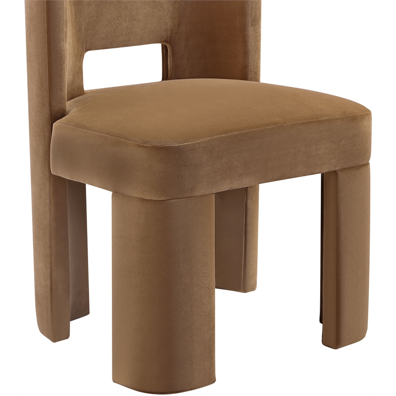Bowery Hill Saddle Velvet Performance Fabric Dining Chair (Set of 2)