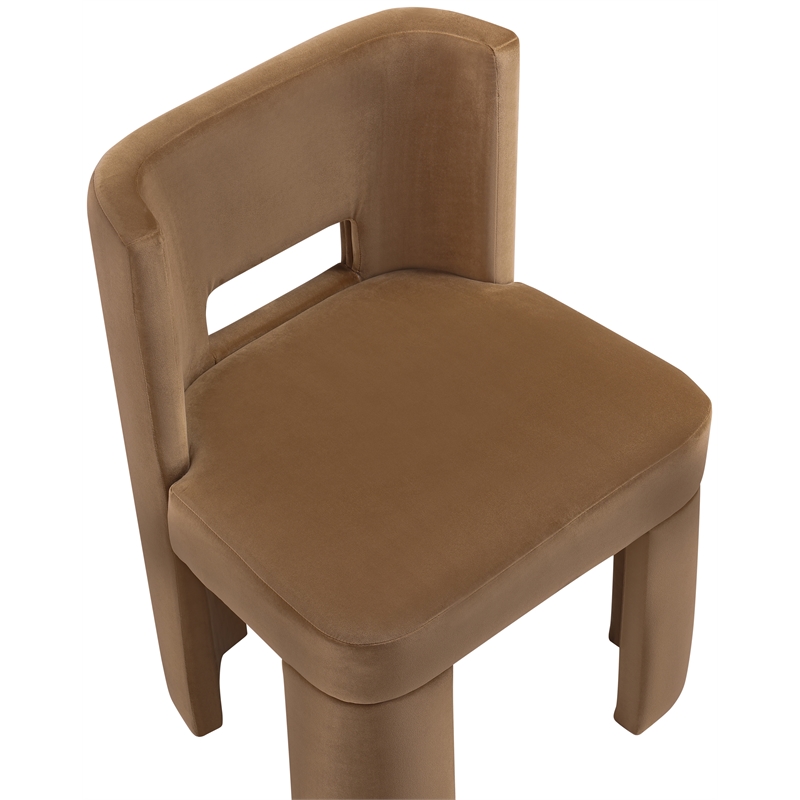 Bowery Hill Saddle Velvet Performance Fabric Dining Chair (Set of 2)