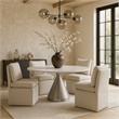 Bowery Hill Contemporary Beige Linen Textured Fabric Dining Chair (Set of 2)