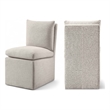 Bowery Hill Contemporary Beige Linen Textured Fabric Dining Chair (Set of 2)