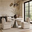 Bowery Hill Contemporary Cream Linen Textured Fabric Dining Chair (Set of 2)