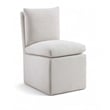 Bowery Hill Contemporary Cream Linen Textured Fabric Dining Chair (Set of 2)