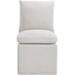 Bowery Hill Contemporary Cream Linen Textured Fabric Dining Chair (Set of 2)