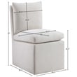 Bowery Hill Contemporary Cream Linen Textured Fabric Dining Chair (Set of 2)
