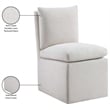 Bowery Hill Contemporary Cream Linen Textured Fabric Dining Chair (Set of 2)