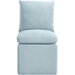 Bowery Hill Contemporary Lt Blue Linen Textured Fabric Dining Chair (Set of 2)