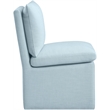 Bowery Hill Contemporary Lt Blue Linen Textured Fabric Dining Chair (Set of 2)
