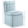 Bowery Hill Contemporary Lt Blue Linen Textured Fabric Dining Chair (Set of 2)