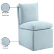 Bowery Hill Contemporary Lt Blue Linen Textured Fabric Dining Chair (Set of 2)
