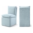 Bowery Hill Contemporary Lt Blue Linen Textured Fabric Dining Chair (Set of 2)