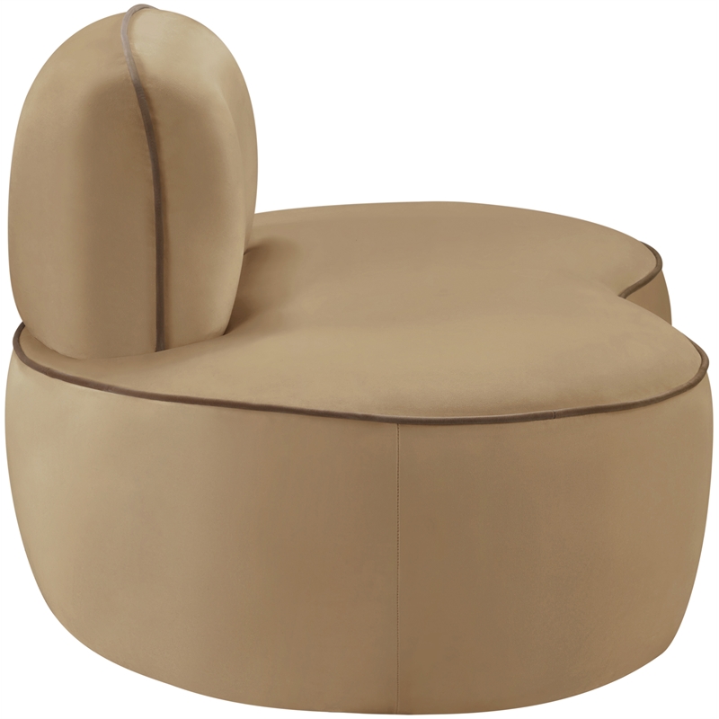 Bowery Hill Contemporary Beige Durable Velvet Upholstered Chair
