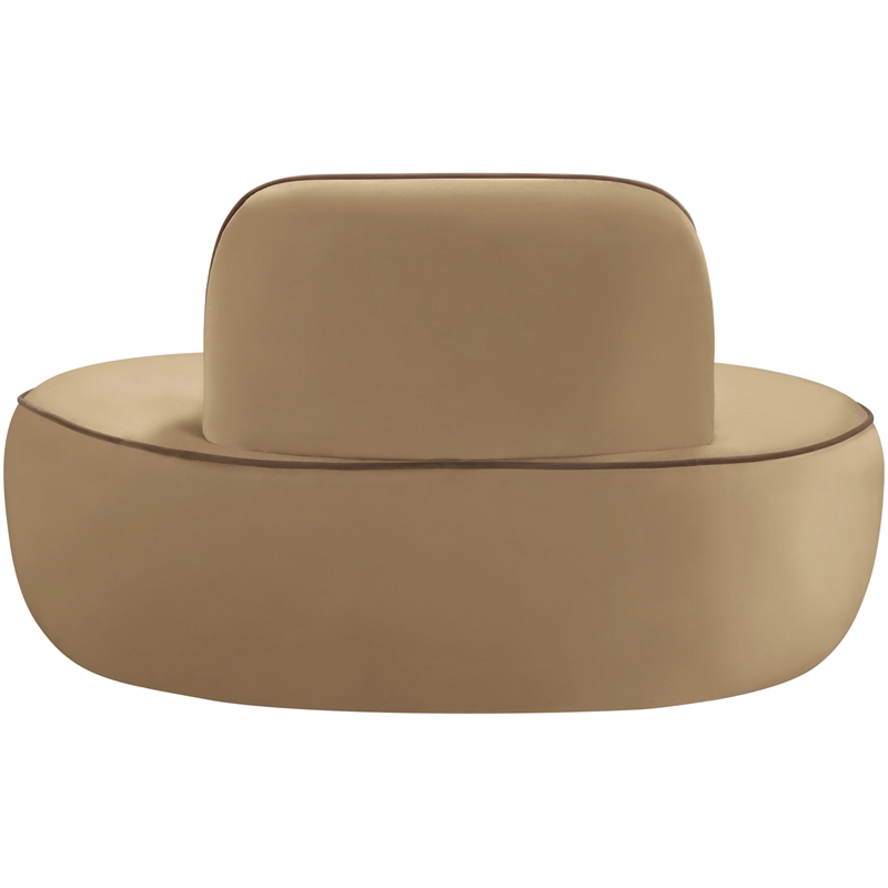 Bowery Hill Contemporary Beige Durable Velvet Upholstered Chair