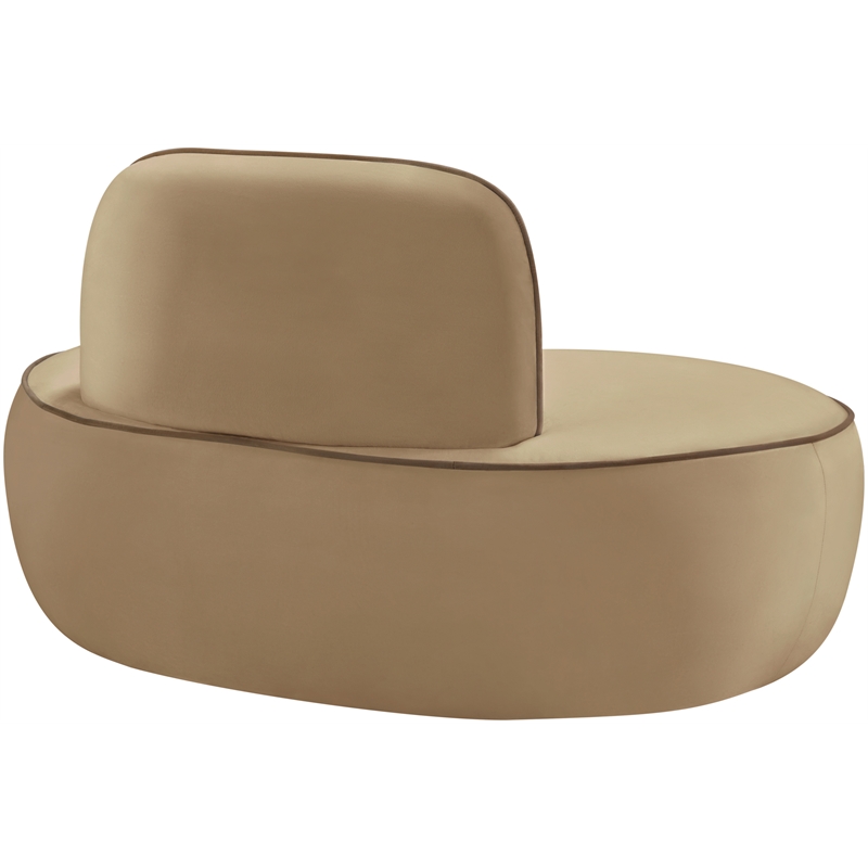 Bowery Hill Contemporary Beige Durable Velvet Upholstered Chair