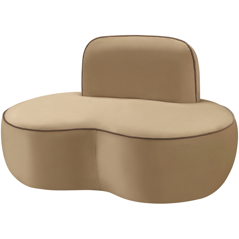 Bowery Hill Contemporary Beige Durable Velvet Upholstered Chair