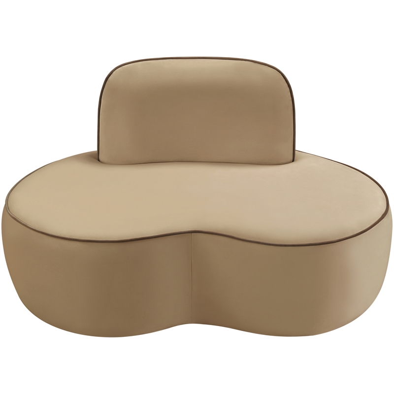 Bowery Hill Contemporary Beige Durable Velvet Upholstered Chair