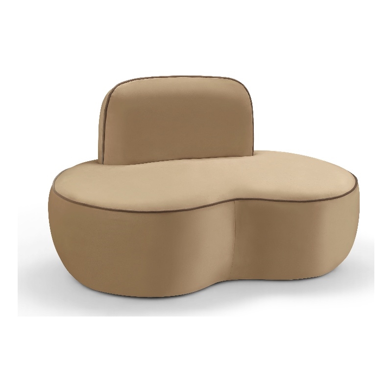 Bowery Hill Contemporary Beige Durable Velvet Upholstered Chair