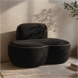 Bowery Hill Contemporary Black Durable Velvet Upholstered Chair