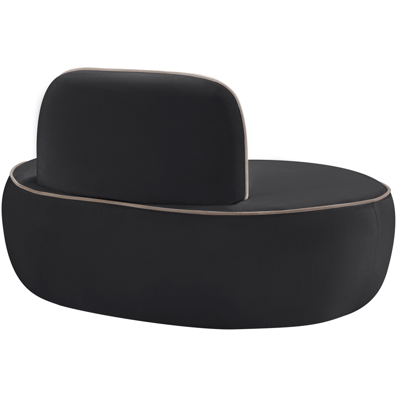 Bowery Hill Contemporary Black Durable Velvet Upholstered Chair