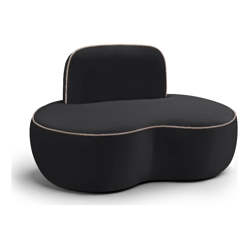 Bowery Hill Contemporary Black Durable Velvet Upholstered Chair