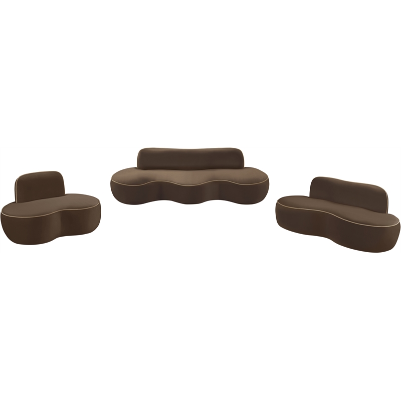 Bowery Hill Contemporary Brown Durable Velvet Upholstered Chair