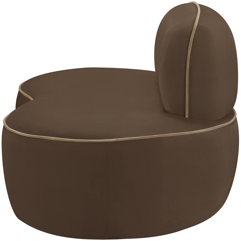 Bowery Hill Contemporary Brown Durable Velvet Upholstered Chair