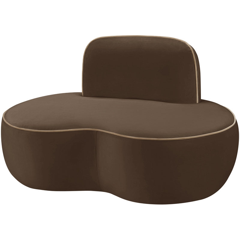 Bowery Hill Contemporary Brown Durable Velvet Upholstered Chair