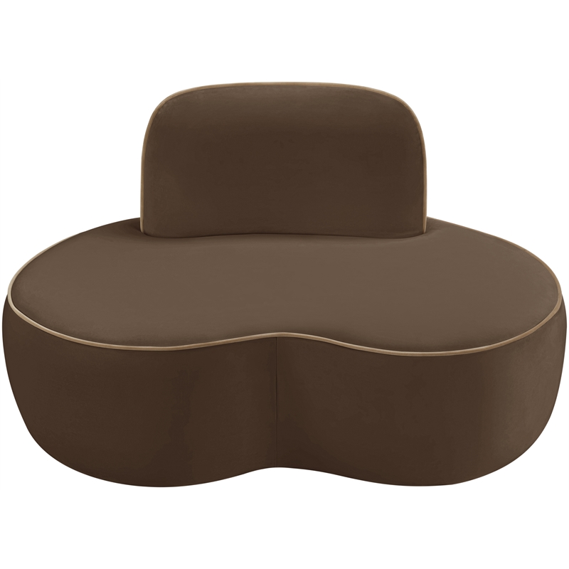 Bowery Hill Contemporary Brown Durable Velvet Upholstered Chair