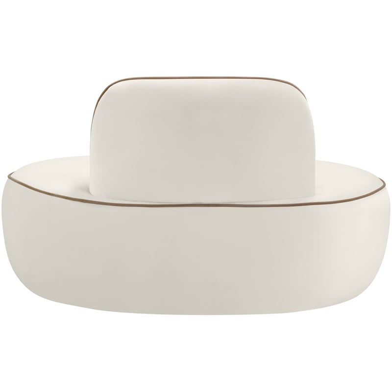 Bowery Hill Contemporary Cream Durable Velvet Upholstered Chair