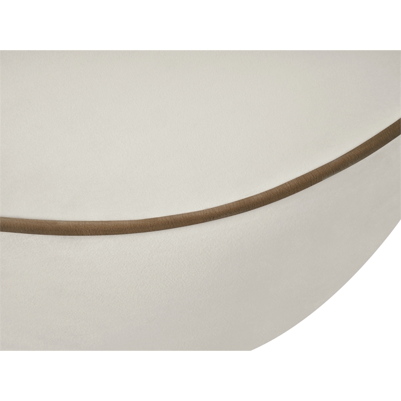 Bowery Hill Contemporary Cream Durable Velvet Upholstered Chair