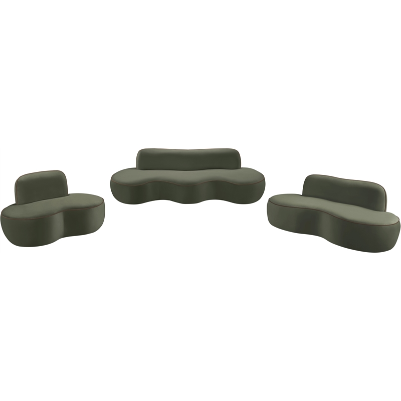 Bowery Hill Contemporary Green Durable Velvet Upholstered Chair