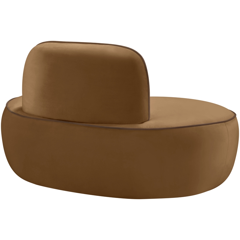 Bowery Hill Contemporary Saddle Durable Velvet Upholstered Chair