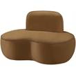 Bowery Hill Contemporary Saddle Durable Velvet Upholstered Chair