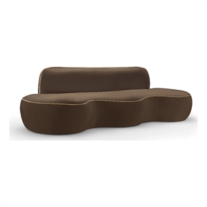 Bowery Hill Contemporary 101&quot Brown Durable Velvet Upholstered Sofa