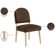 Bowery Hill Contemporary Brown Velvet Upholstered Dining Chair (Set of 2)