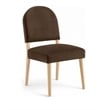 Bowery Hill Contemporary Brown Velvet Upholstered Dining Chair (Set of 2)