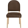 Bowery Hill Contemporary Brown Velvet Upholstered Dining Chair (Set of 2)