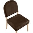 Bowery Hill Contemporary Brown Velvet Upholstered Dining Chair (Set of 2)