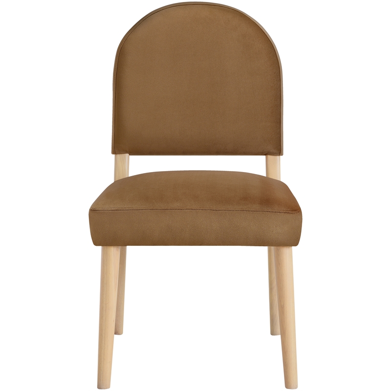 Bowery Hill Contemporary Saddle Velvet Upholstered Dining Chair (Set of 2)