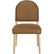 Bowery Hill Contemporary Saddle Velvet Upholstered Dining Chair (Set of 2)