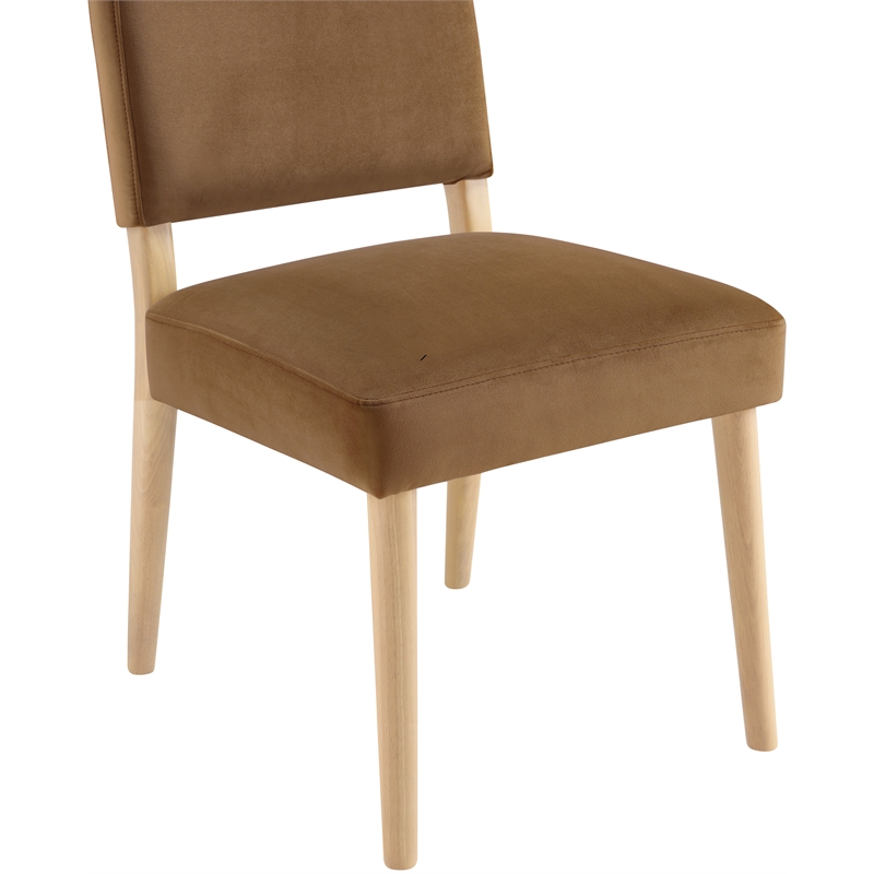 Bowery Hill Contemporary Saddle Velvet Upholstered Dining Chair (Set of 2)